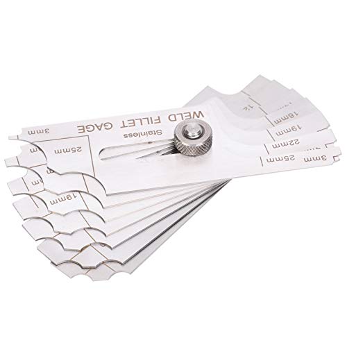 Inchamp Metric Welding Fillet Gage Weld Set Gage Welding Gauge Inspection Gauge Welder Inspection Gauge Bridges for Boilers