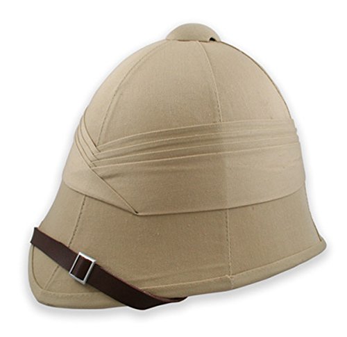 Historical Emporium Men's British Empire Pith Helmet, Victorian British Soldier Hat Replica Costume Cosplay Khaki