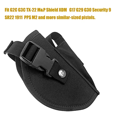 Bursport Tactical Belt Holster With Mag Pouch And Metal Clip Universal Outside The Waistband Handgun Holster Black #TOP5