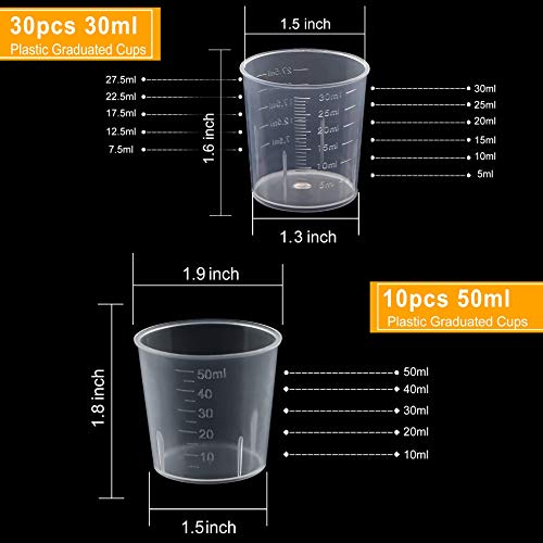 50 Vasos Medidores Plásticos Transparentes Coopay miniatura 2