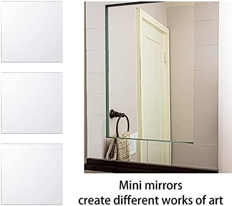 DRERIO 20Pcs Mirror Tiles Self Adhesive Acrylic Mini Square Mirror Small Craft Mirror Tiles Plastic Mirror Tiny Mirror Stickers Mosaic Tiles for Crafts Decoration DIY Projects Supplies(5*5cm)