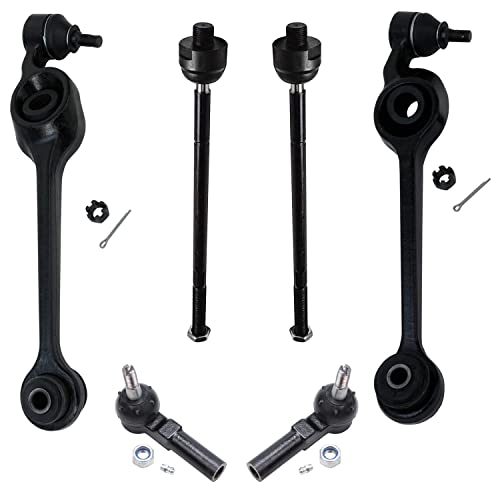 Image of Detroit Axle - 6pc Front End Control Arms Kit for 1991-2002 Saturn SC SL SW 2 Lower Control Arms w /Ball Joints 4 Inner & Outer Tie Rods 1992 1993 1994 1995 1996 1997 1998 1999 2000 2001 Replacement