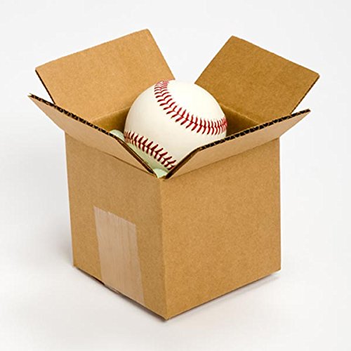 Pratt PRA0001 Recycled Corrugated Cardboard Single Wall Standard Cube Box with C Flute, 4" Length x 4" Width x 4" Height, (Pack of 25)