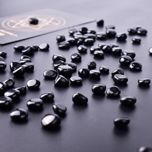 Image of Polished Obsidian Crystals - 72 pcs, 0.5 inch Handpicked Tumbled Gemstones Rocks, Pebbles for Reiki, Chakra, Healing, Home Decor