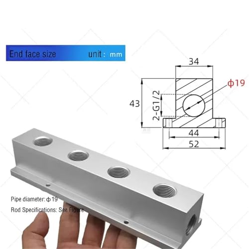 Vanne de dérivation d'échappement T G1/2 bloc 10 voies 50mm - 7