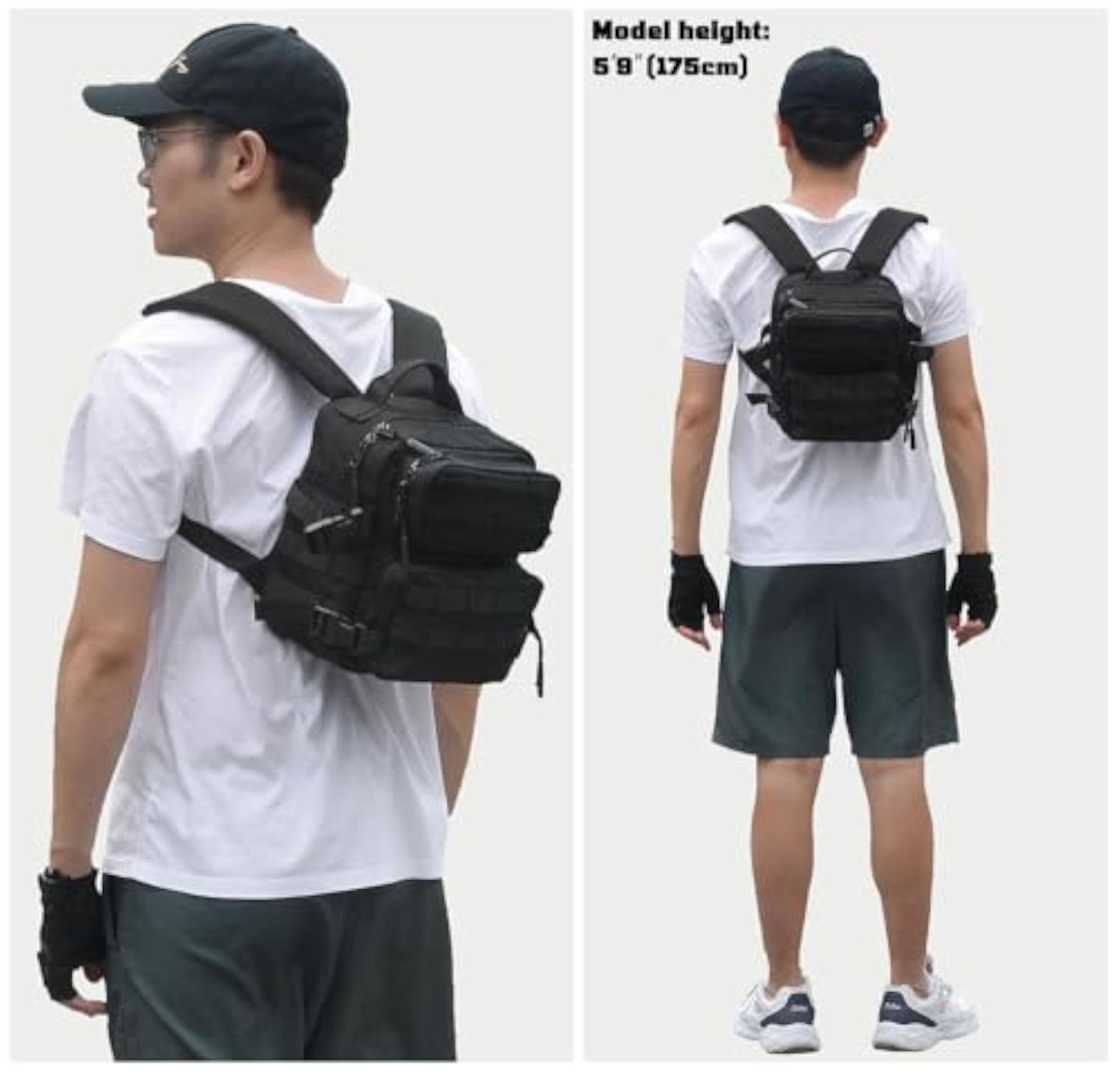 9L Mini Backpack for Men and Women, Small Gym Hiking Backpack