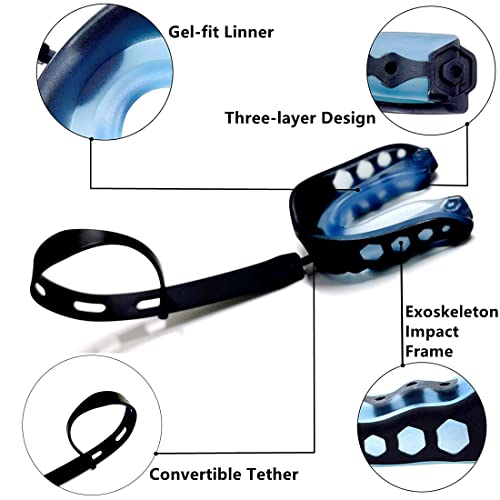 Football Mouth Guard, 2Pcs Woopaod Mouth Guard Sports Football Mouth Guard Youth Football Mouthpiece Boxing Mouthguard With Strap Non-Flavored Lacrosse Hockey Football Mouth Guards For Youth & Adult #TOP2