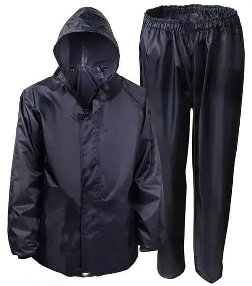 RainCoat for Men Waterproof Raincoat with Pants Polyester RainCoa...