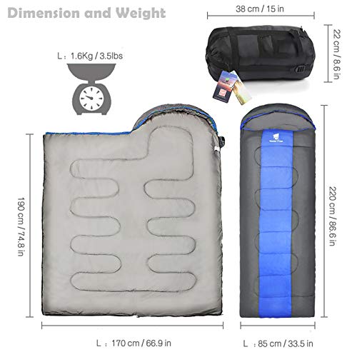 Sac de couchage enveloppe imperméable chaud couchage extérieur randonnée 3 saisons - 8