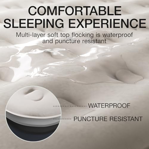 Air Mattress Queen with Built in Pump - Upgraded Blow Up Bed, 2 Mins Quick Self Inflatable, 13"/650lbs Max, Strong Support, All Night No Lost Air, for Camping,Home,Guests & Portable Travel