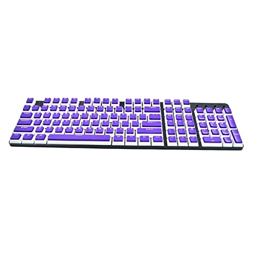 Image of CALANDIS Pudding Keycaps Set 104Keys Doubleshot for Office Home Gaming Typing Purple