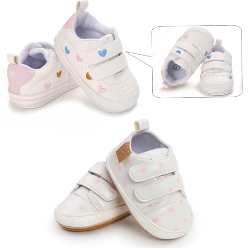Image of Clowora Baby Boys Girls Shoes Non-Slip Rubber Sole Sneakers Infant First Walking Toddler Crib Shoes Newborn Loafers Flats.