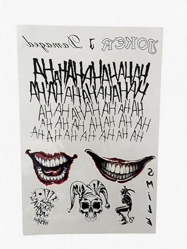 Halloween Temporary Tattoo Joker Temporary Tattoos For Men Women Girls Adults Halloween Cosplay Accessories (style 1)