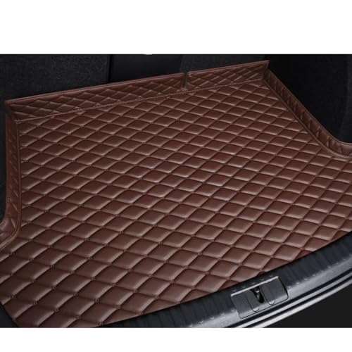 Tapis de coffre personnalisé en cuir artificiel Skoda Kodiaq Karoq Kamiq marron
