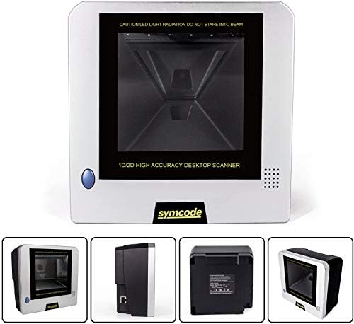 Industrial Grade 2D Automatic Barcode Scanner,symcode 2D USB Wired Handsfree Automatic QR code Data Matrix PDF-417 Barcode Scanner Reader USB
