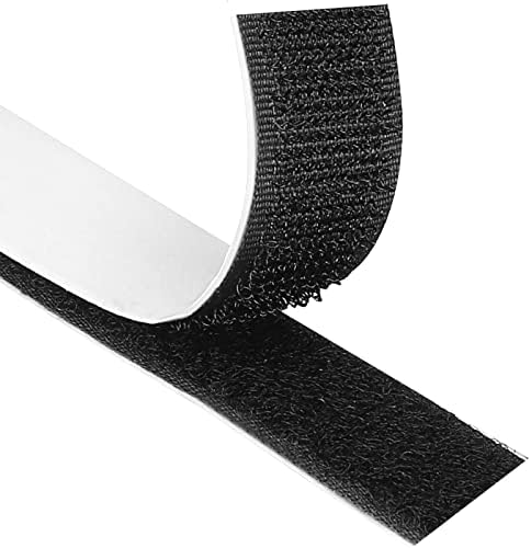 Blooven Hook and Loop Strip Tape 8 Meter Self Adhesive Sticky Back Fastening Tape 20 mm Wide (20 mm x 8 m, Black)