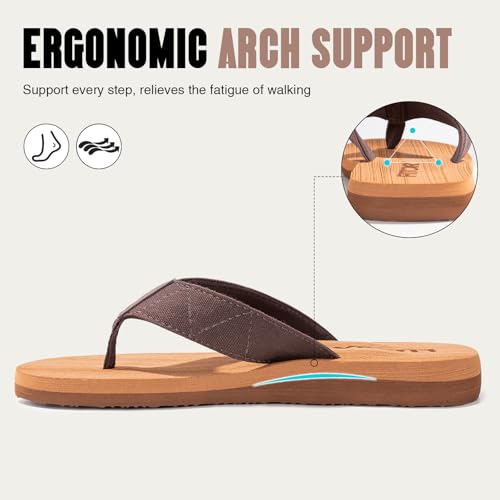 Image of FITORY Men's Flip-Flops, Thongs Sandals Comfort Slippers for Beach