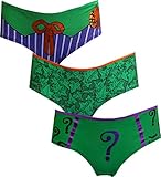 DC Comics Arkham Villains 3 Pack Panty Hipster Briefs for women (Large)