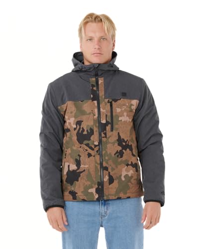 Rip Curl Jaqueta masculina com forro polar Elite Anti Series, Camuflagem, P