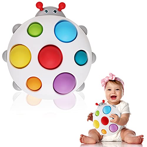Image of Baby Flipping Busy Board Toys, Early Educational Silicone Sensory Fidget Toy for Toddler 1-3, One Year Old Girls Gifts，Boys 6-12 Months (Ladybird)