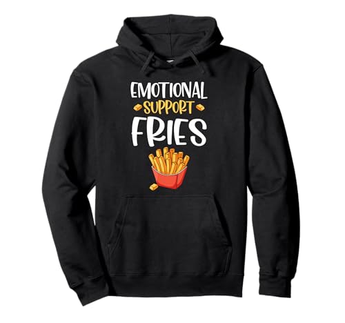 Emotional Support Fries Funny Food Humor Cartoon Design Pullover Hoodie