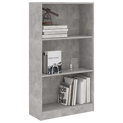 Estantería de madera gris hormigón 109 cm con estructura robusta moderna 5