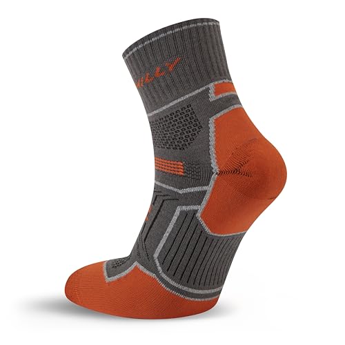 Unisex Twin Skin - Anklet - Med Running Socks, Dark Grey/Orange, Medium4