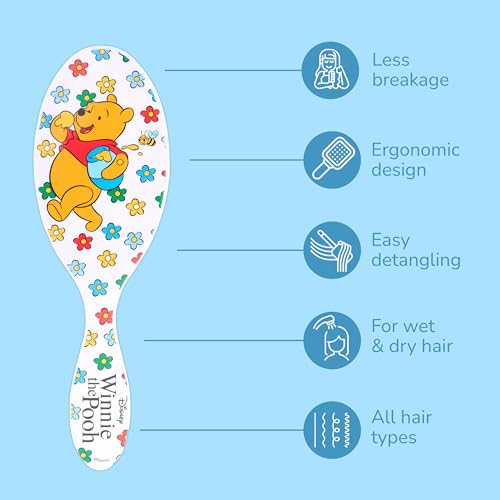 Image of Wet Brush Disney Winnie The Pooh Original Detangler Hair Brush, Flexible Bristles Gently Detangle All Hair Types, Works on Wet or Dry Strands, Ergonomic Handle, Reduces Breakage, Hunny Pooh