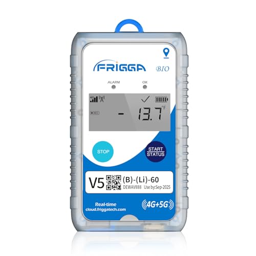Image of Frigga V5B 4G /5G Real Time Temperature Data Logger Single Use 28800 Points 60 Days Remote Digital Temperature Recorder Positioning Monitor for Pharmacy Transportation Medical Industry