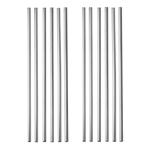 GRÄWE Strohhalme, 12er Set, silberne Trinkhalme aus Edelstahl, spülmaschinengeeignet, wiederverwendbar Metall Strohhalm,