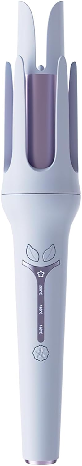 Automatic Curling Iron, 32mm Barrel, Negative Ion Technology, Dual-Use Curler and Straightener, Intelligent Sensing, Snag-Free, Natural Waves and Slouchy Curls (Purple)