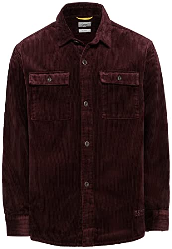 camel active Herren 409134/8S44 Hemd, Merlot, XL