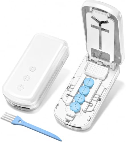 Image of Pill Cutter | Pill Splitter for Small or Large Pills | Design in The USA| Cuts Vitamins |- Adjustable Splitter Easy to Clean, Safe for Seniors, Kids, Pets (Beige)