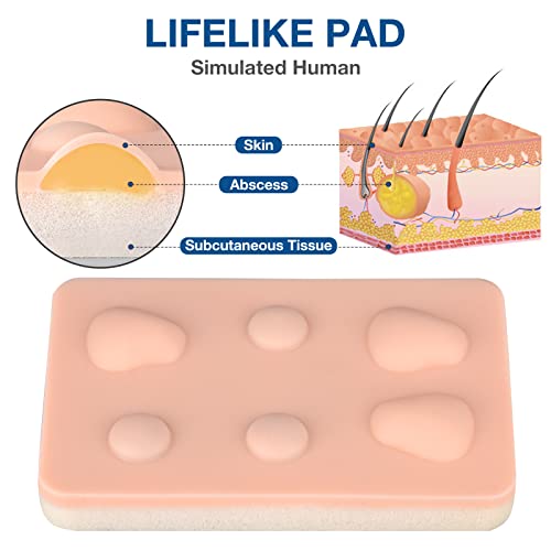 Image of Medarchitect Abscess Incision & Drainage Pad, Sebaceous Cyst Skin Pad, Skin Practice Model for Training and Demonstration of Physician's Cyst Surgical Removal