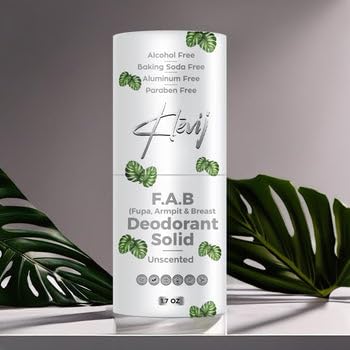 Klevij All Natural F.A.B. Deodorant - Unscented | 1.7 oz Organic, Aluminum-Free Deodorant for Fupa, Armpit, and Breast Areas