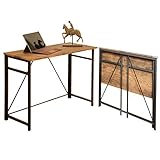 aboxoo Folding Computer Desk 36 inches Industrial Style Foldable Laptop Table Modern Simple No Assembly Study Home Office Notebook Minimalist Multi-Functional Workstation for Bedroom Kitchen