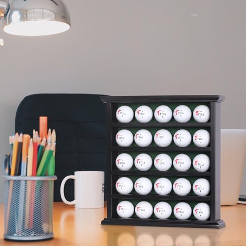DisplayGifts Golf Ball Wood Display Case Wall Rack Cabinet No Door GB25 Black by DisplayGifts - Image 7