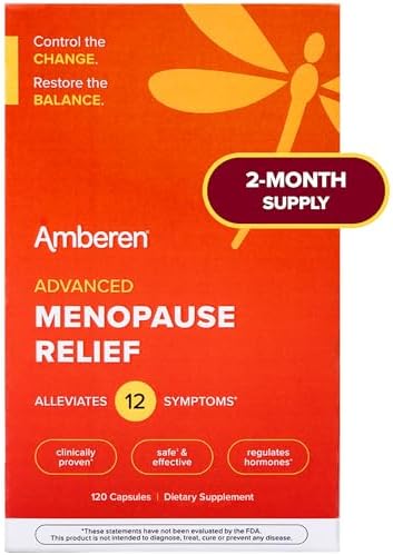 Amberen Menopause Supplement for Women, 120 Capsules, Clinically Proven, Helps Support Hormone Balance, Helps Relieve 12 Menopause Symptoms: Hot Flashes, Night Sweats, Mood Swings and More