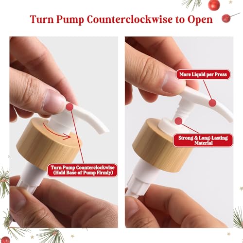 Funny Christmas Soap Dispenser, Christmas Bathroom Kitchen Decorations, Holiday Glass Dispenser with Wooden Pump for Countertop Decor, 17 Oz Refillable Hand Dish Soap Dispensers, White Elephant Gifts by Saukore - Image 3