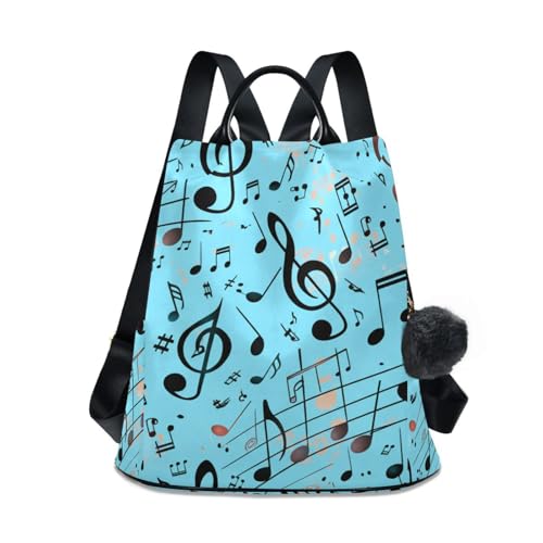 Sac à dos voyage femme bleu à notes de musique, le compagnon antivol de vos escapades urbaines