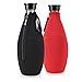 kwmobile 2x Funda compatible con botellas de SodaStream - Enfriadores de neopreno con cierre para botella de 615 ml - negro/rojo