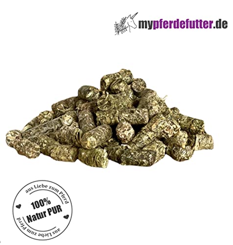 mypferdefutter Grünhafer Cobs ohne Zusätze - 20kg - 100% Natur PUR ohne Zusätze und Melasse - rohfaserreich, stärkearm und getreidefreie - besonders schmackhaftes Pferdefutter