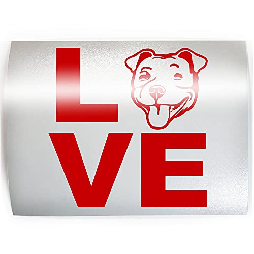 Love Word Pit Bull Dog Bull - Pick Color & Size - Breed Canine American Terrier Bulldogs Vinyl Sticker D #TOP12