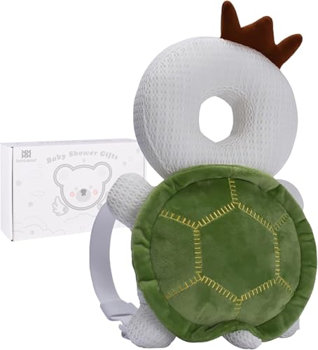 Image of Bebamour Baby Walkers Head Protector Toddler Adjustable Baby Head Protection Safety Pad Backpack Wear for Crawling (White)