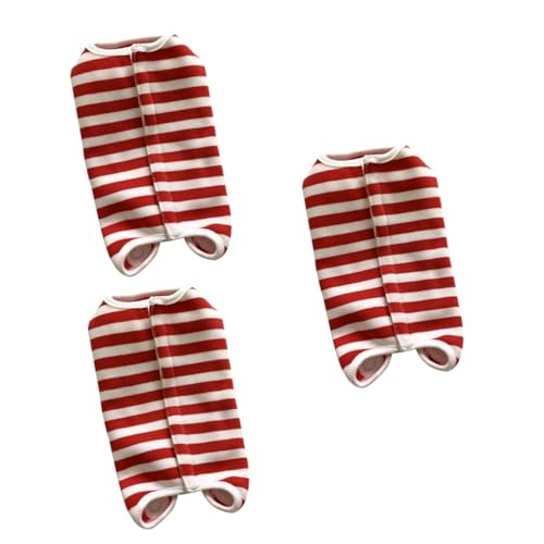 Traje postoperatorio para perros Toddmomy pack de 3 ropa transpirable a rayas burdeos 2