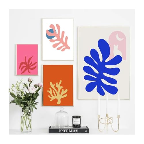 Cuadro sobre lienzo de flores coral para transformar una pared vacía en un espacio vivo 5