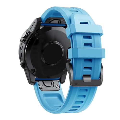 Générique Bracelet en Silicone Compatible avec Fenix 7X 7 6X 6 Pro 5 5X Plus Epix 2 Tactix Bravo Bracelet de montre 26mm 22mm Bracelet(Sky blue,22mm Fenix 7 7Pro)