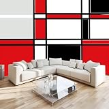 Colorato Carta da Parati Murales Geometria in stile Piet Mondrian Fotomurali 3D Carta da Parati 400x280 cm, 3D Effetto Quadri Murali Murale Decorazione parete Soggiorno Camera da Letto