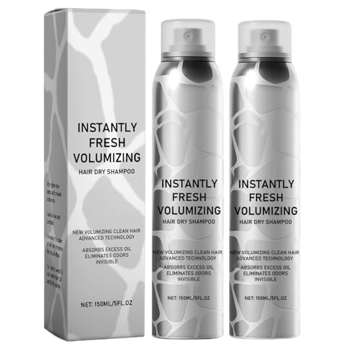 2PC Champú seco | Volumizante de spray champú seco | Fresco instantáneamente Polvo Dries Champúas cabello Tamaño viaje | Natural invisible cabello se seca niebla con colágenos regordetes