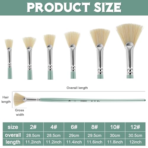 Prasacco 572396_1_M6F16ZFW 6 Pieces Artist Fan Paint Brush Set thumb #1